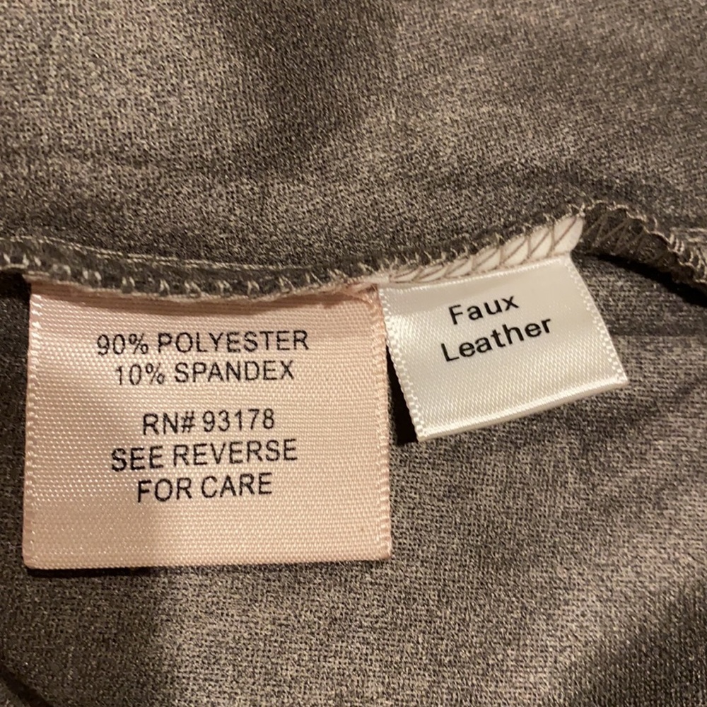Philosophy SZ 8 Faux Leather Sleeveless A-Line Dress Heather Taupe New - Picture 11 of 13